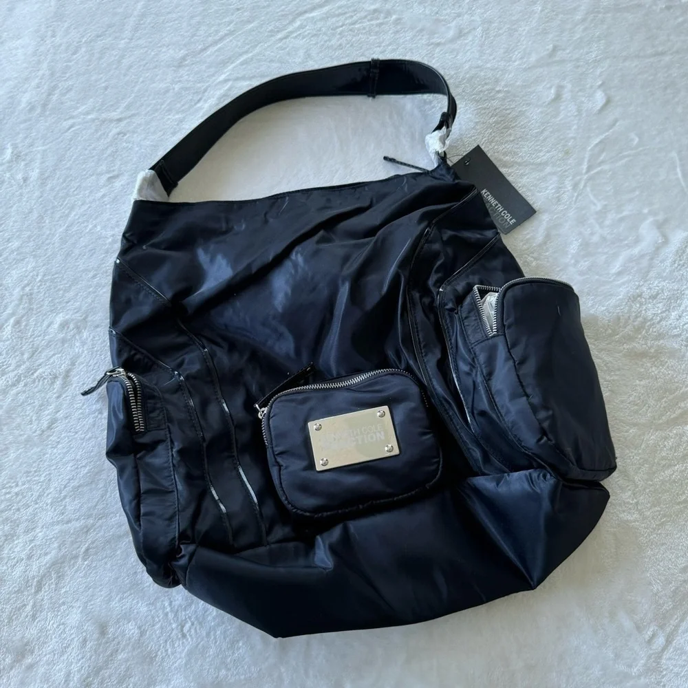 NWT Kenneth Cole Reaction Two To Tango Black Large Hobo Bag